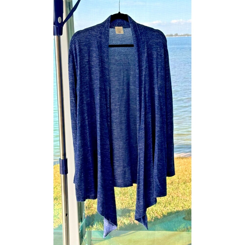 Mello Yello Navy Blue Carefree Threads Flyaway Cardigan Size XL